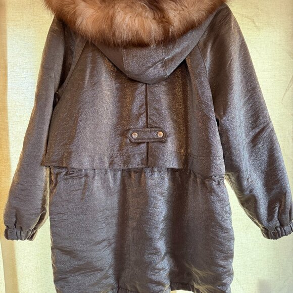 Share Innovations by IZZI Women's Jacket M Tan with Fox Fur Hood - Picture 2 of 6